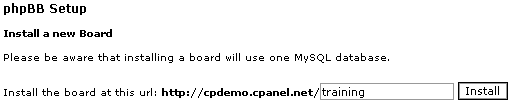 Installing a phpBB forum